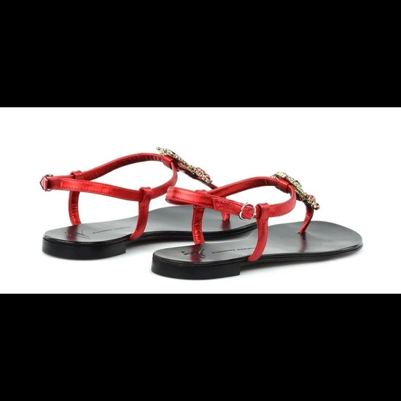 Guiseppi Cherry Red Crystal sandals-NWT - Picture 4 of 12
